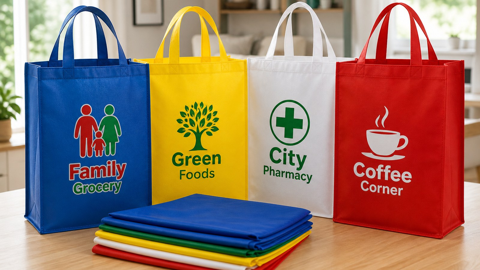 Custom printed bags for supermarket brands